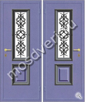 Дверь с фрезерованным МДФ, стеклом и ковкой - купить от производителя Мосдвери Дверь с фрезерованным МДФ, стеклом и ковкой