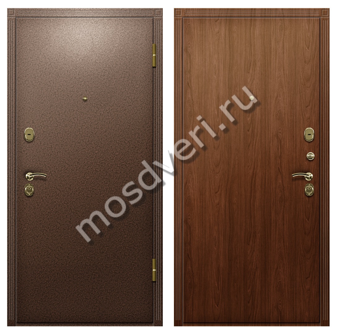 Утепленная дверь с порошковым покрытием и МДФ под дуб - купить от производителя Мосдвери Утепленная дверь с порошковым покрытием и МДФ под дуб