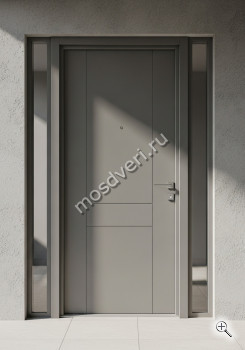 Дизайнерская входная дверь в дом светло-серая - купить от производителя Мосдвери Дизайнерская входная дверь в дом светло-серая